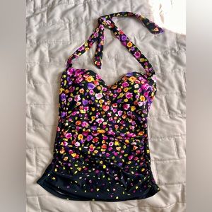 Anne Cole halter swim top, tankini, multicolor, S